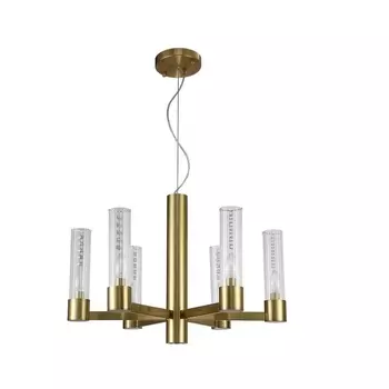 Подвесная люстра Crystal Lux OTONO SP6+1 BRASS/TRANSPARENTE