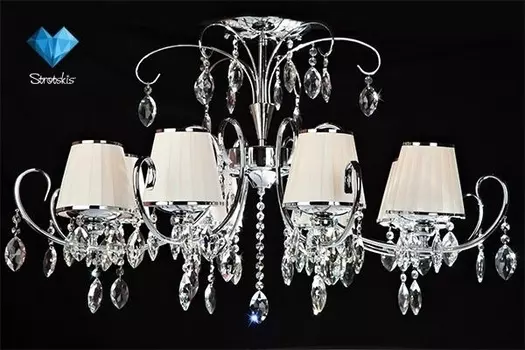 Подвесная люстра Eurosvet 10021/8 хром/прозрачный хрусталь Strotskis