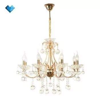 Подвесная люстра Eurosvet 10044/8 золото/прозрачный хрусталь Strotskis