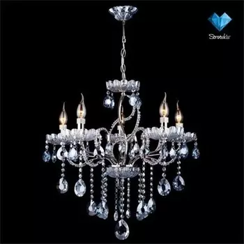 Подвесная люстра Eurosvet 3015/5 хром/лазурный хрусталь Strotskis