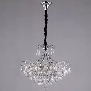 Подвесная люстра Eurosvet Crystal 10080/6 хром/прозрачный хрусталь Strotskis