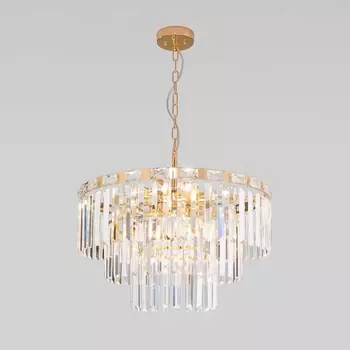 Подвесная люстра Eurosvet Elegante 10130/8 золото/прозрачный хрусталь Strotskis