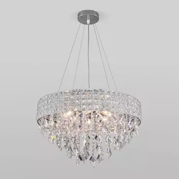 Подвесная люстра Eurosvet Kira 10115/8 хром/прозрачный хрусталь Strotskis