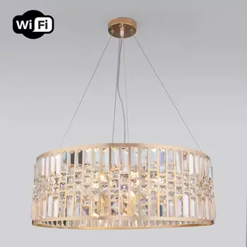 Подвесная люстра Eurosvet Lory 10125/8 золото/прозрачный хрусталь Strotskis Smart