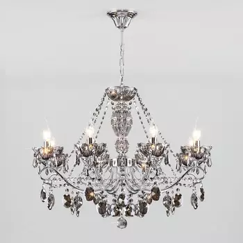 Подвесная люстра Eurosvet Teodore 10103/8 хром/дымчатый хрусталь Strotskis