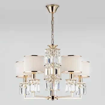 Подвесная люстра Eurosvet Zaffiro 10129/5 золото/прозрачный хрусталь Strotskis Smart