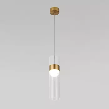 Подвесной светодиодный светильник Eurosvet Lumen 50244/1 LED латунь/прозрачный