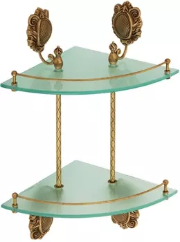 Полка Migliore Cleopatra 16639 угловая двойная, бронза /16639