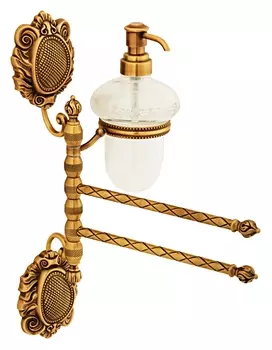 Полотенцедержатель Migliore Cleopatra ML.CLE-60.718.BR с дозатором, бронза