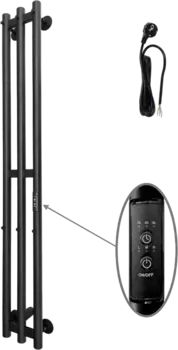 Полотенцесушитель электрический Altasan Арго 120х17 черный муар Арго12017ЧМ