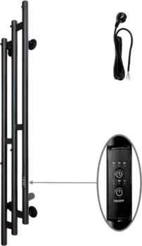 Полотенцесушитель электрический Altasan Бриз 120х17 черный муар Бриз12017ЧМ