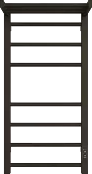 Полотенцесушитель электрический Двин Fs plaza neo 80х40, черный матовый, с полкой 4657795054587