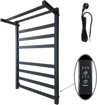 Полотенцесушитель электрический Маргроид 8110-8050-5179-9005 81х50, черный матовый