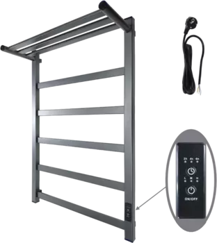 Полотенцесушитель электрический Маргроид 8110p профильный 8110p-8050-1083-7024 81х50, графитовый серый