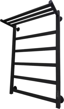 Полотенцесушитель электрический Маргроид Вид 81-10 профильный 80x50 R, с полкой, черный матовый 8110p-8050-1083-9005R