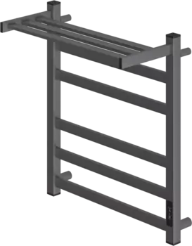 Полотенцесушитель электрический Point Меркурий PN83856PGR 50х60 с полкой, графит