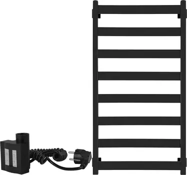 Полотенцесушитель электрический Secado Комано 1 100x50, ТЭН квадратный, черный матовый, L Комано 1 (30-50-10) 100/50, черный матовый, ТЭН КТХ 4, L