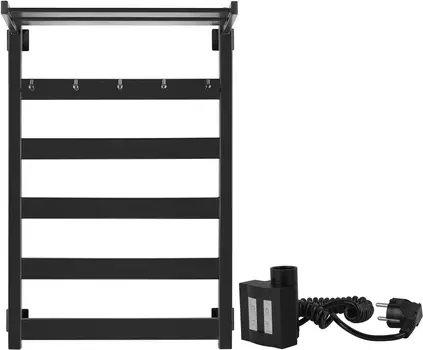 Полотенцесушитель электрический Secado Комано 1 КСП 80x50, ТЭН КТХ 4, черный матовый, R Комано 1 КСП (30-50-10) 80/50, черный матовый