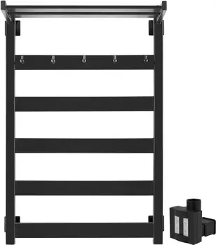 Полотенцесушитель электрический Secado Комано 1 КСП 80x50, ТЭН квадратный скрытый, черный матовый, R Комано 1 КСП (30-50-10) 80/50, черный матовый, сп, P