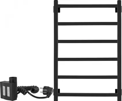 Полотенцесушитель электрический Secado Корато 1 80x50, ТЭН квадратный, черный матовый, L Корато 1 (30-25) 80/50, черный матовый, L