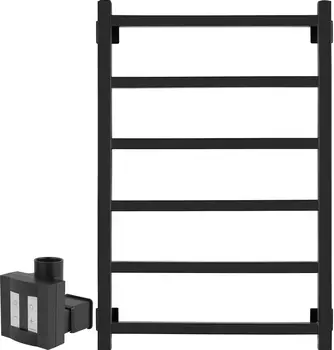Полотенцесушитель электрический Secado Корато 1 80x50, ТЭН квадратный скрытый, черный матовый, L Корато 1 (30-25) 80/50, черный матовый, сп, L
