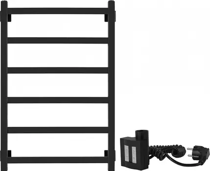Полотенцесушитель электрический Secado Корсико 1 80x50, ТЭН квадратный, черный матовый, R Корсико 1 (30-30-10) 80/50, черный матовый, ТЭН КТХ 4, R