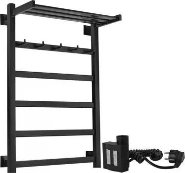 Полотенцесушитель электрический Secado Корсико 1 КСП 80x50, ТЭН квадратный, черный матовый, L Корсико 1 КСП (30-30-10) 80/50, черный матовый, ТЭН КТХ 4, L