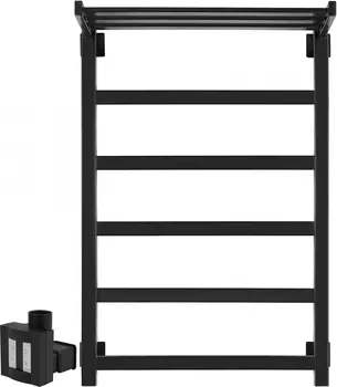Полотенцесушитель электрический Secado Корсико 1 СП 80x50, ТЭН КТХ 4 скрытый, черный матовый, L Корсико 1 СП (30-30-10) 80/50, черный матовый, сп, L
