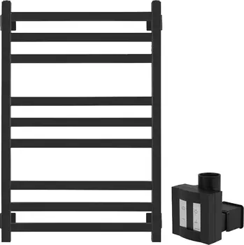 Полотенцесушитель электрический Secado Корсико 3 80x50, ТЭН квадратный скрытый, черный матовый, R Корсико 3 (30-30-10) 80/50, черный матовый, сп, R