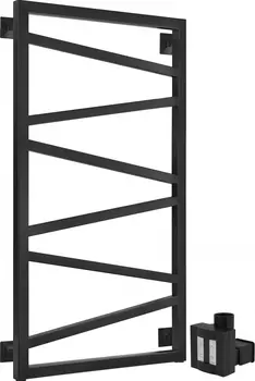 Полотенцесушитель электрический Secado Мирано 100х50, ТЭН квадратный скрытый, черный матовый, R Мирано (30-25) 100/50, черный матовый, сп, R