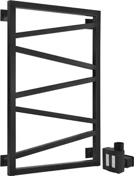 Полотенцесушитель электрический Secado Мирано 80х50, ТЭН квадратный скрытый, черный матовый, L Мирано (30-25) 80/50, черный матовый, сп, L