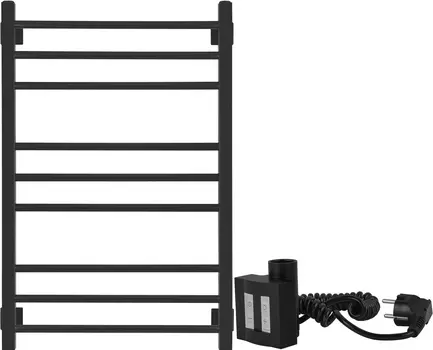 Полотенцесушитель электрический Secado Модена 80х50, ТЭН КТХ 4, черный матовый, R Модена (30-18) 80/50, черный матовый