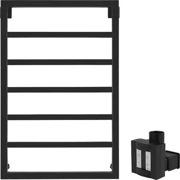 Полотенцесушитель электрический Secado Парма 80х50, ТЭН квадратный скрытый, черный матовый, R Парма (30-25) 80/50, черный матовый, сп, R