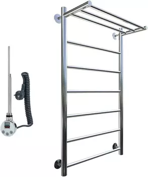 Полотенцесушитель электрический Тругор Аспект эл ТЭН 1 П ЛЦ6 100x50, с полкой Аспект1/элТЭН10050П