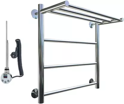 Полотенцесушитель электрический Тругор Аспект эл ТЭН 1 П ЛЦ6 60x50, с полкой Аспект1/элТЭН6050П