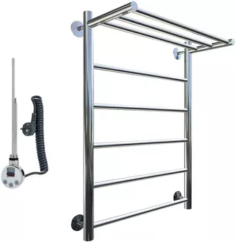 Полотенцесушитель электрический Тругор Аспект эл ТЭН 1 П ЛЦ6 80x50, с полкой Аспект1/элТЭН8050П