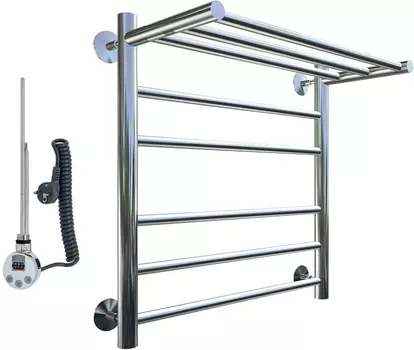 Полотенцесушитель электрический Тругор Аспект эл ТЭН 2 П ЛЦ6 60x40, с полкой Аспект2/элТЭН6040П