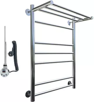 Полотенцесушитель электрический Тругор Аспект эл ТЭН 3 ЛЦ6 80x40, с полкой Аспект3/элТЭН8040П