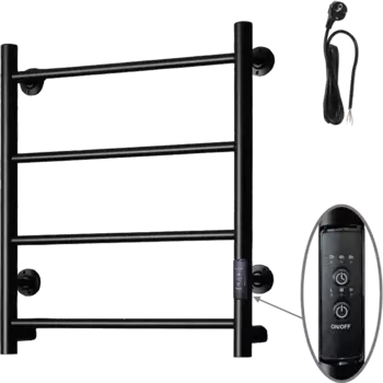 Полотенцесушитель электрический Тругор Аспект ПЭК 1 60x50 с выключателем, черный АспектПэксп1/6050чернВГП