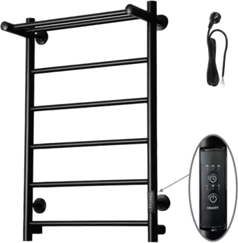 Полотенцесушитель электрический Тругор Аспект ПЭК сп 1 П 80х50 с выключателем, черный АспектПэксп1П/8050чернВГП