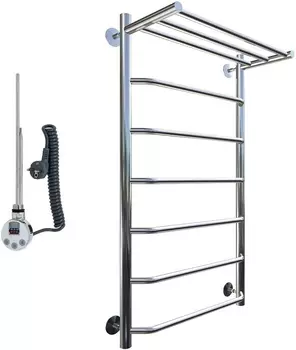 Полотенцесушитель электрический Тругор Браво эл ТЭН 1 ЛЦ4 100x40, с полкой Браво1/элТЭН10040П