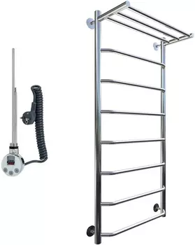 Полотенцесушитель электрический Тругор Браво эл ТЭН 1 ЛЦ4 120x40, с полкой Браво1/элТЭН12040П