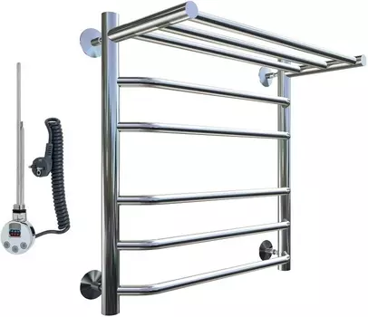 Полотенцесушитель электрический Тругор Браво эл ТЭН 2 ЛЦ4 60x40, с полкой Браво2/элТЭН6040П
