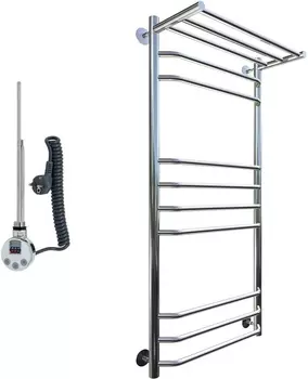 Полотенцесушитель электрический Тругор Браво эл ТЭН 3 П ЛЦ4 120x60, с полкой Браво3/элТЭН12060П