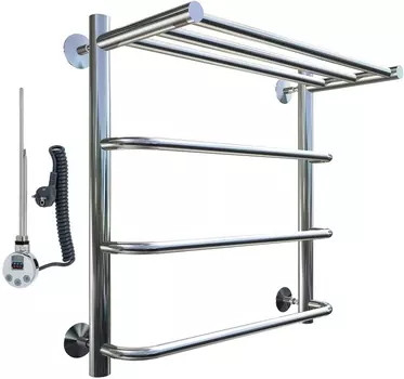 Полотенцесушитель электрический Тругор Идеал эл ТЭН 1 П ЛЦ5 60x50, с полкой Идеал1/элТЭН6050П