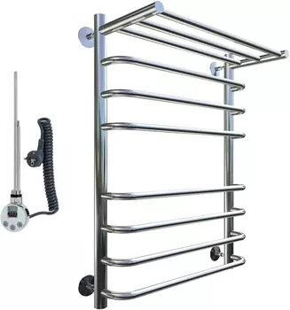 Полотенцесушитель электрический Тругор Идеал эл ТЭН 2 П ЛЦ5 80x50, с полкой Идеал2/элТЭН8050П