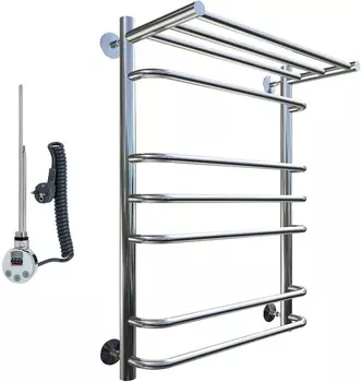 Полотенцесушитель электрический Тругор Идеал эл ТЭН 3 П ЛЦ5 80x40, с полкой Идеал3/элТЭН8040П