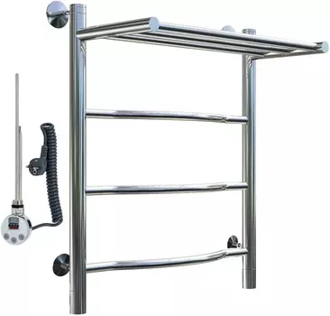 Полотенцесушитель электрический Тругор Лотос эл ТЭН 1 П ЛЦ28 60x50, с полкой Лотос1/элТЭН6050П