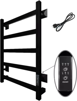 Полотенцесушитель электрический Тругор Пэк сп 20 60x40 с выключателем, черный ПЭКсп20кв/6040черныйВГП