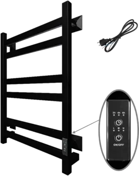 Полотенцесушитель электрический Тругор Пэк сп 21 60x50 с выключателем, черный Пэксп21кв/6050черныйВГП